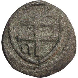 Władysław II Jagiełło (1386-1434), denarius, Kraków, letter N - RARE