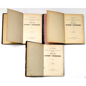 St. Tarnowski, *Studies in the History of 19th-Century Polish Literature*, Volumes I–III