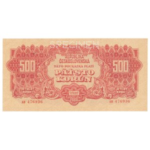 Czechoslovakia, 500 crowns 1944 AB - SPECIMEN