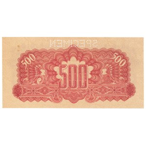 Czechoslovakia, 500 crowns 1944 AB - SPECIMEN