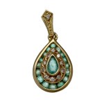 Europe, Original Pendant with Emeralds and Diamonds