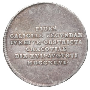 1796 Galizia, Francesco II, Gettone commemorativo dell'omaggio reso a Cracovia
