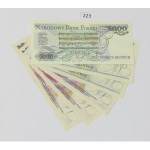 PRL , Zestaw 6 banknotów - 20, 1000 i 5000 złotych