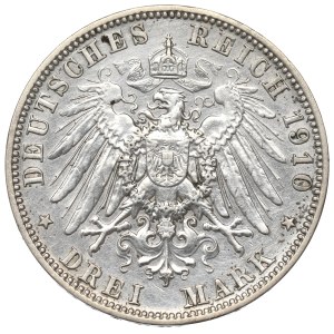 Germany, Bayern, 3 mark 1910