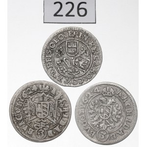 Rakúsko, súprava 3 krejcarov 1624–1657
