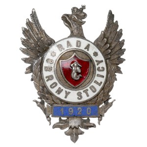 Second Polish Republic, Capital Defense Council Badge — A RARITY