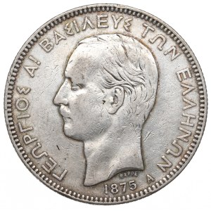 Grécko, 5 drachiem 1875 A