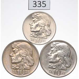 PRL, Zestaw 10 złotych 1966-73 Kościuszko