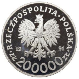 Third Republic of Poland, 200,000 zlotys, 1991 Albertville Winter Olympics