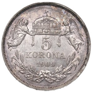 Hungary, Franz Joseph, 5 korona 1909