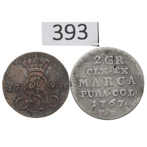Poniatowski, Grosz and Half-Złotek Set, 1767–92