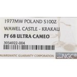 PRL, 100 złotych 1977 - Zamek na Wawelu NGC PF68 Ultra Cameo