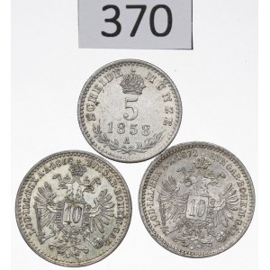 Austria, Lot 5-10 kreuzers 1858-72
