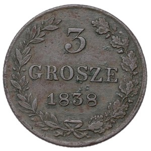 Poland under Russian occupation, Nicholas I, 3 groschen 1838, Warsaw