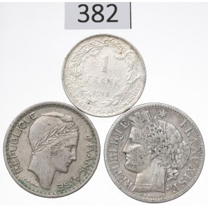 Belgium and France, Lot of 1-10 francs 1887-1942