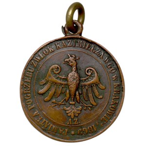1869, Commemorative medal marking the burial of Casimir the Great