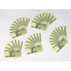PRL, Set of 46 x 50 złoty 1986 (FL, GA, FK, ET, FG)