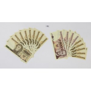 PRL, Set of 15 x 500 zlotys and 4 x 100 zlotys 1982