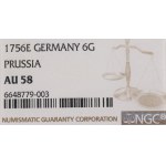 Germany, Prussia, Frederick II the Great, 6 groschen 1756 E, Königsberg - NGC AU58