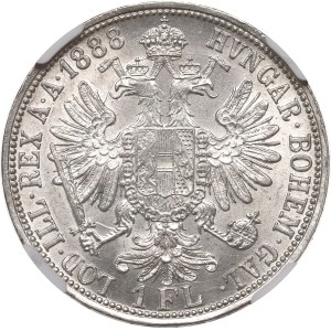 Austria, Franz Joseph, 1 florin 1888 - NGC AU58