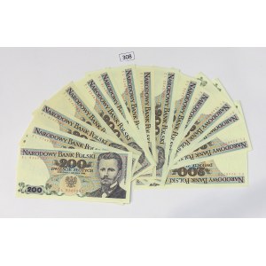 PRL, Set of 16 x 200 złoty 1988 (EL)