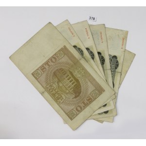 Second Polish Republic, Set of 6 banknotes of the Bank of Issue - 5-500 zlotys