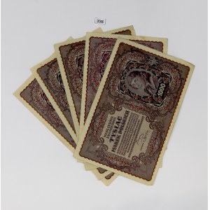 Second Polish Republic, 1000 Polish marks 1919 - set of 5 pcs.