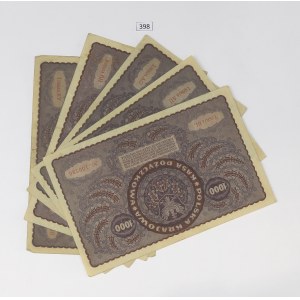 Second Polish Republic, 1000 Polish marks 1919 - set of 5 pcs.