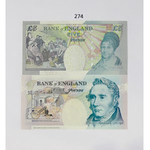 England, 2 x 5 pounds