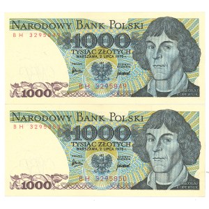 Repubblica Popolare Polacca, 1000 zloty 1975 BH 3295849 e 3295050