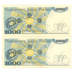 PRL, 1000 złoty 1975 BH 2799083 and 8346766