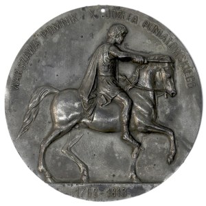 Poland, Medallion depicting the monument to Father Józef Poniatowski in Warsaw
