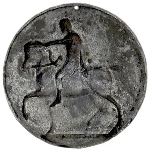 Poland, Medallion depicting the monument to Father Józef Poniatowski in Warsaw