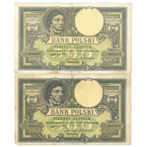 Second Polish Republic, Set of 2 x 500 złoty 1919