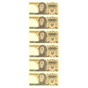 PRL, Zestaw 6 x 500 złotych 1982