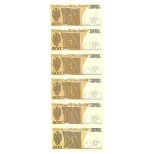 PRL, Zestaw 6 x 500 złotych 1982