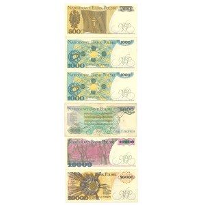 PRL, Set of banknotes 500-20,000 złoty - 6 pcs.