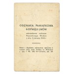 PSZnZ, Commemorative Badge ID Card of the 6th Lviv Division