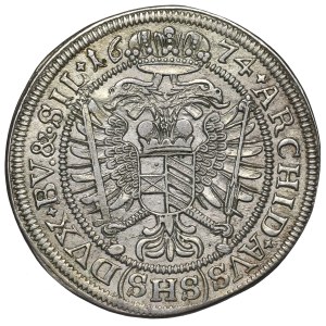 Schlesien under Habsburgs, Leopold I, 15 kreuzer 1674 SHS, Breslau