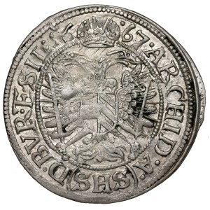 Schlesien under Habsburgs, Leopold I, 3 kreuzer 1667, Breslau