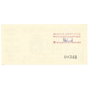 A contribution of PLN 100 for the Medal Fund of PTAiN 1983