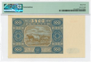 PRL, 100 złotych 1948 - AA 0000000 - AKCEPT - PMG 64