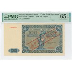 PRL, 100 złoty 1948 - AA 0000000 - SPECIMEN - PMG 65EPQ