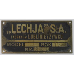 II RP, Tabliczka znamionowa Lechja Spółka Akcyjna Lublin