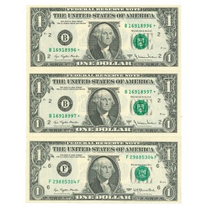 USA, 3 x 1 dollar - 1977a B*, F