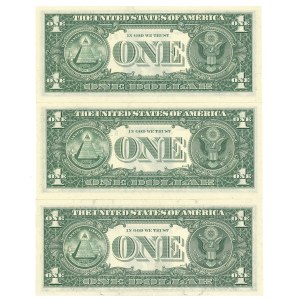 USA, 3 x 1 dollar - 1977a B*, F