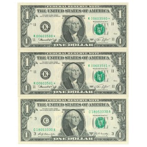 USA, 3 x 1 dolar - 1974 K*, 1969b B