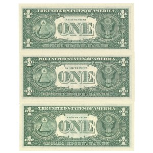 USA, 3 x 1 dolar - 1974 K*, 1969b B