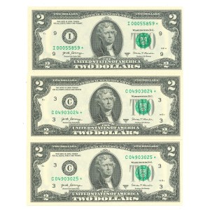 USA, 3 x 2 dollars - 2017a I*, C*