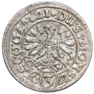 Śląsk, Księstwo Oleśnickie, Henryk Wacław i Karol Fryderyk, 3 krajcary 1621 BH